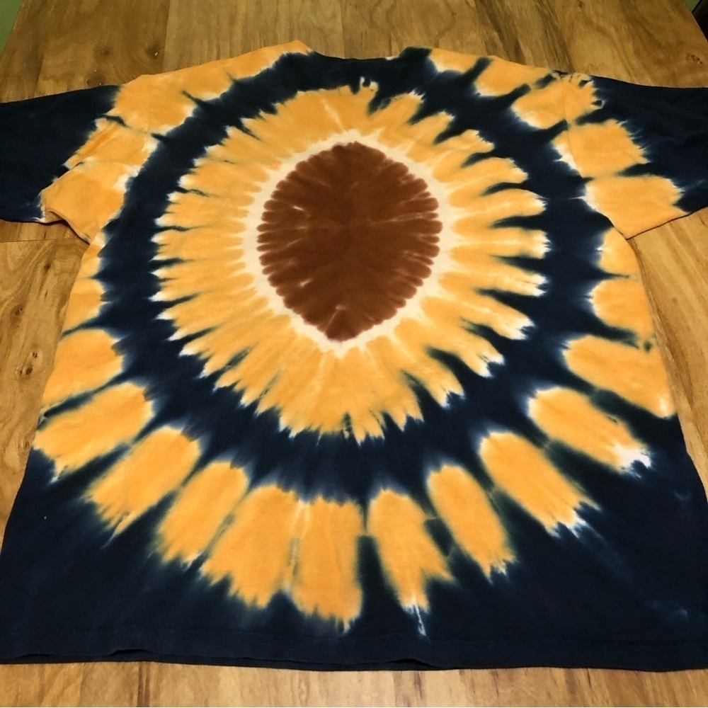 3/$25 Vintage 90s Liquid Blue St Louis Rams Tie Dye Blue Gold Circles Large - Picture 9 of 10